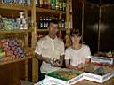 Grisha and his daughter Natasha in their store