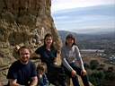 Vasiliy, Philip, Eugenia, and Tanya at the top of the Ring Mountain